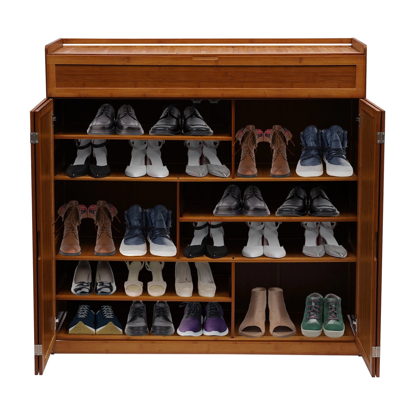 7 Tier Shoe Storage Cabinet with Doors