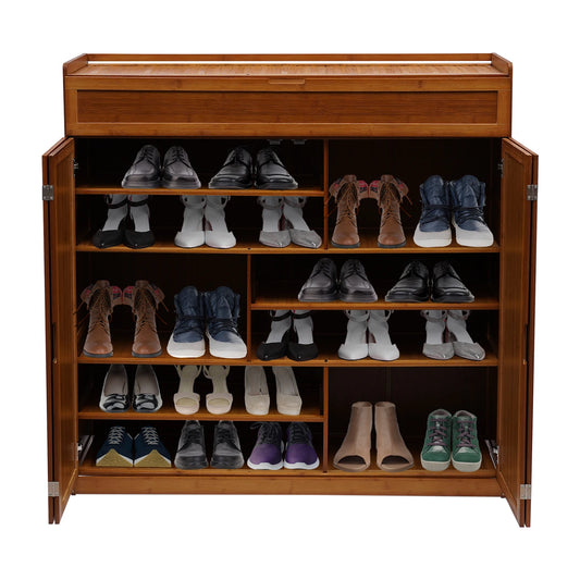 7 Tier Shoe Storage Cabinet with Doors