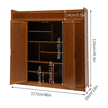 7 Tier Shoe Storage Cabinet with Doors