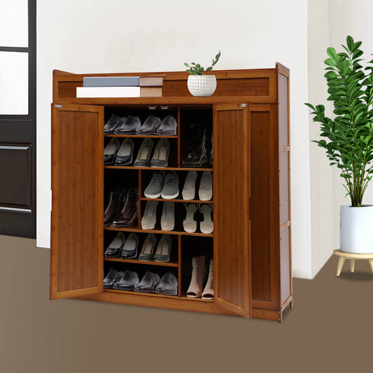 7 Tier Shoe Storage Cabinet with Doors