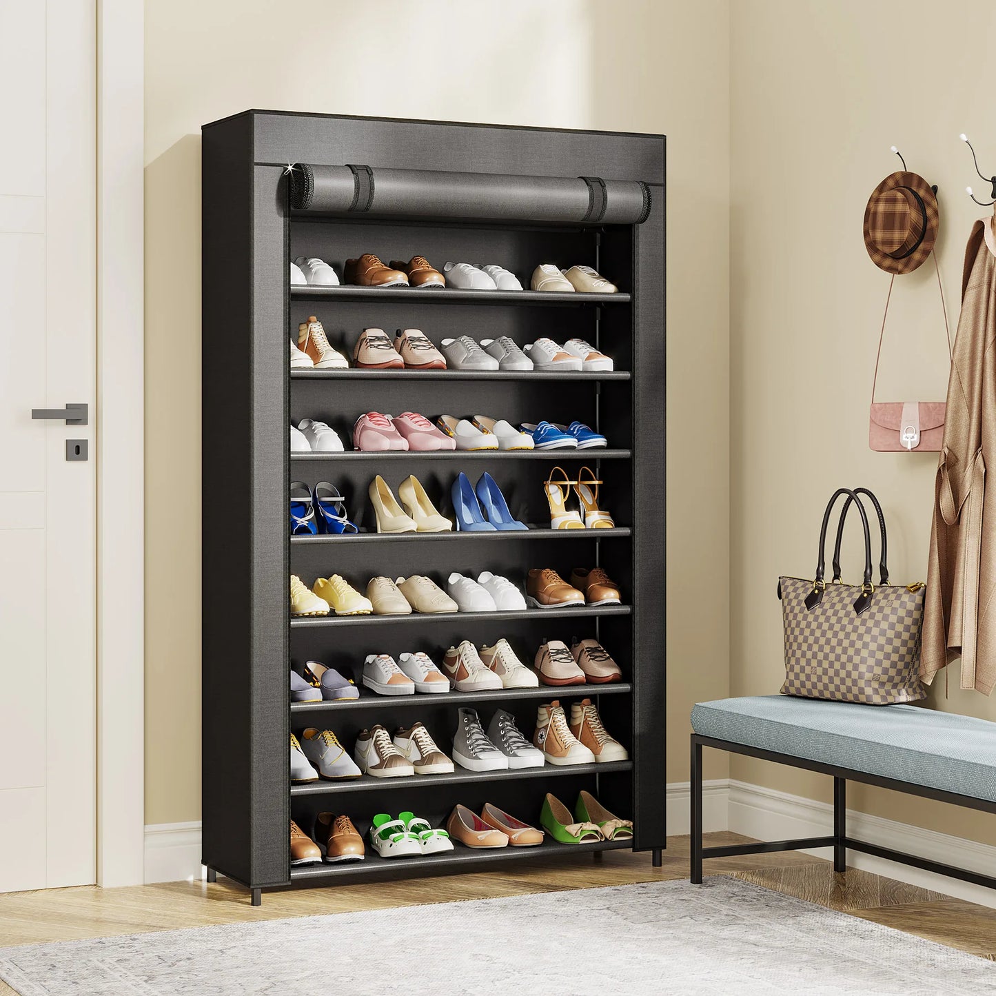 10 Tiers Shoes Rack with Cover
