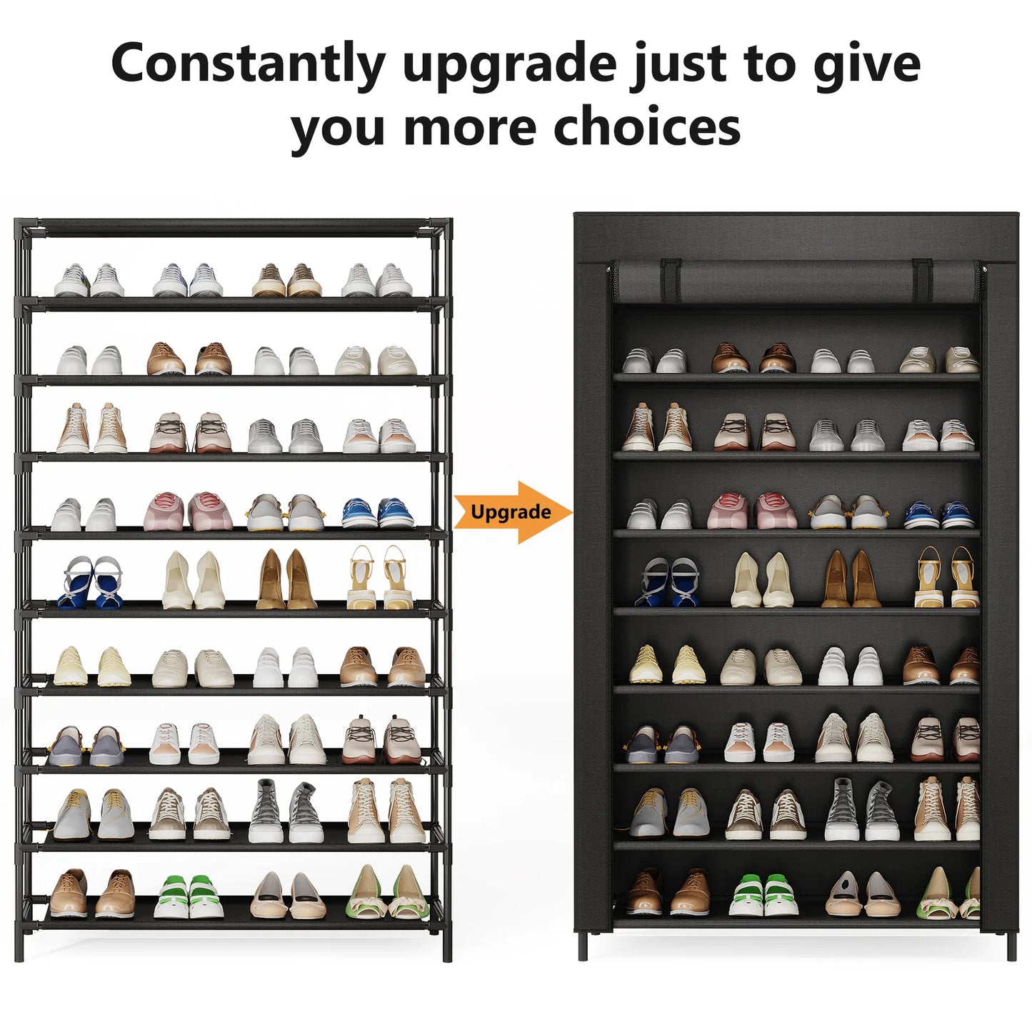 10 Tiers Shoes Rack with Cover