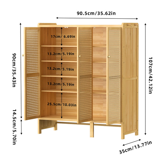 5 Tiers Bamboo Shoe Cabinet