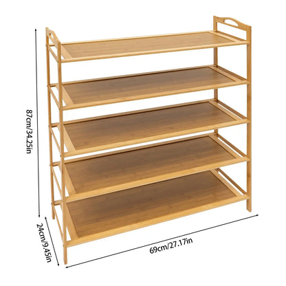 5-Tiers Bamboo Shoe Rack