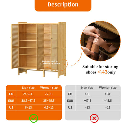 5 Tiers Bamboo Shoe Cabinet