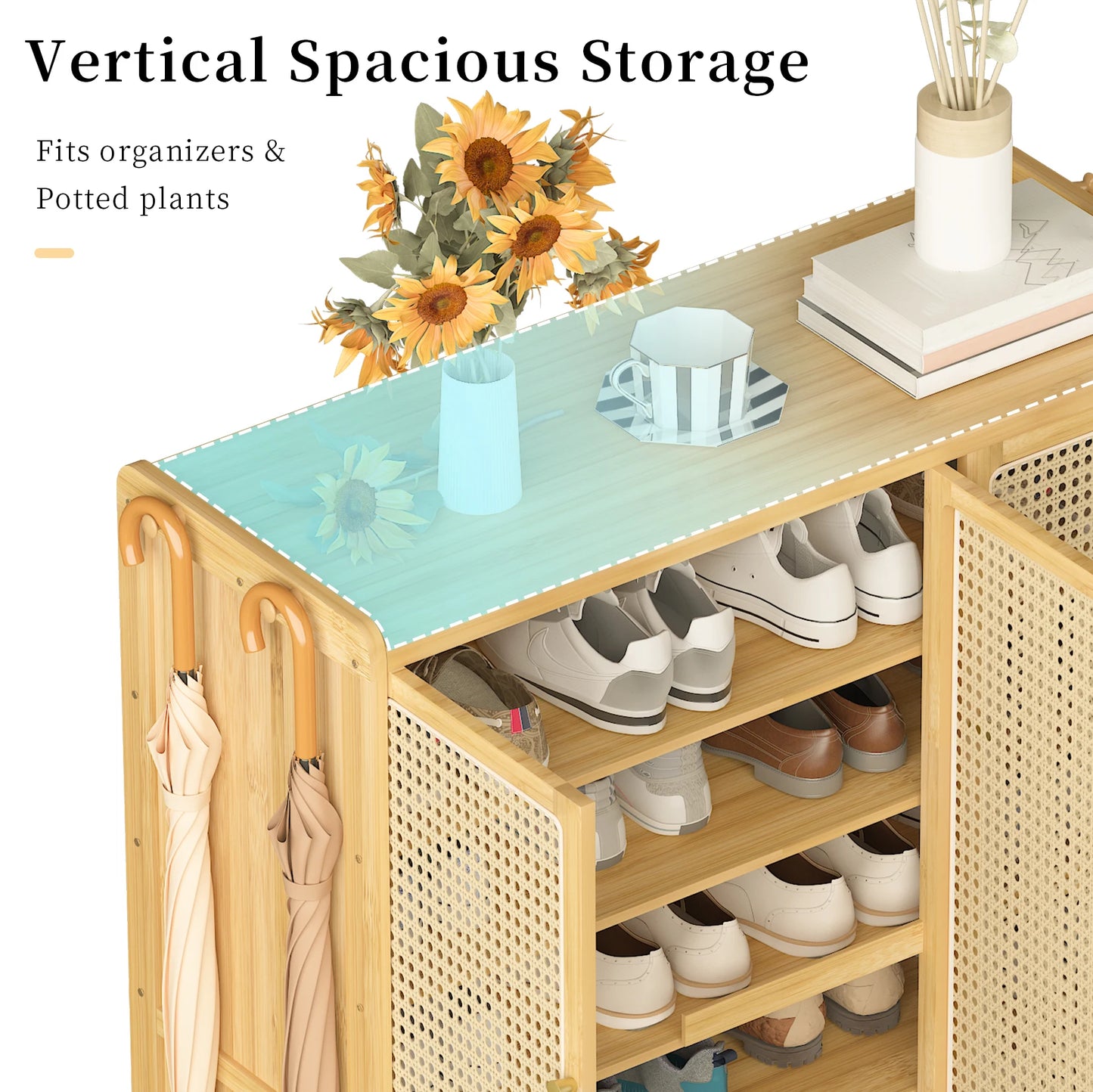 5 Tiers Bamboo Shoe Cabinet