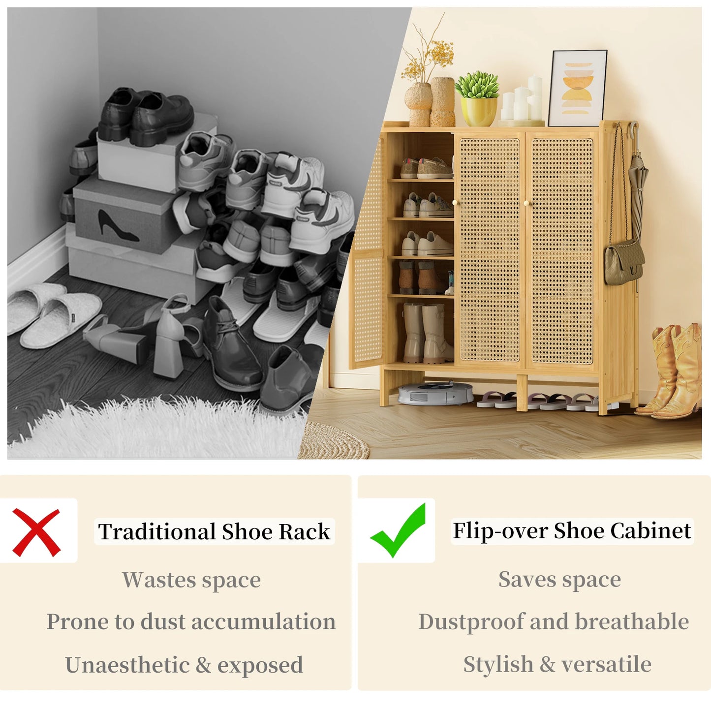 5 Tiers Bamboo Shoe Cabinet