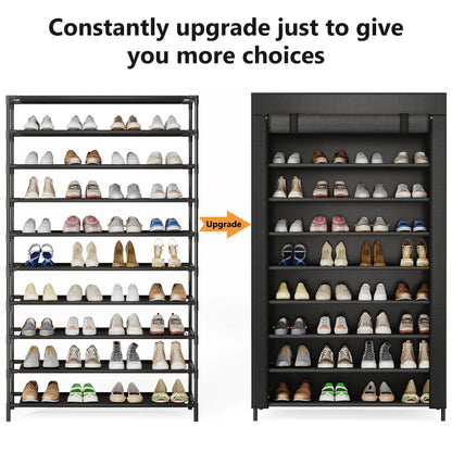 10 Tiers Shoes Rack with Cover
