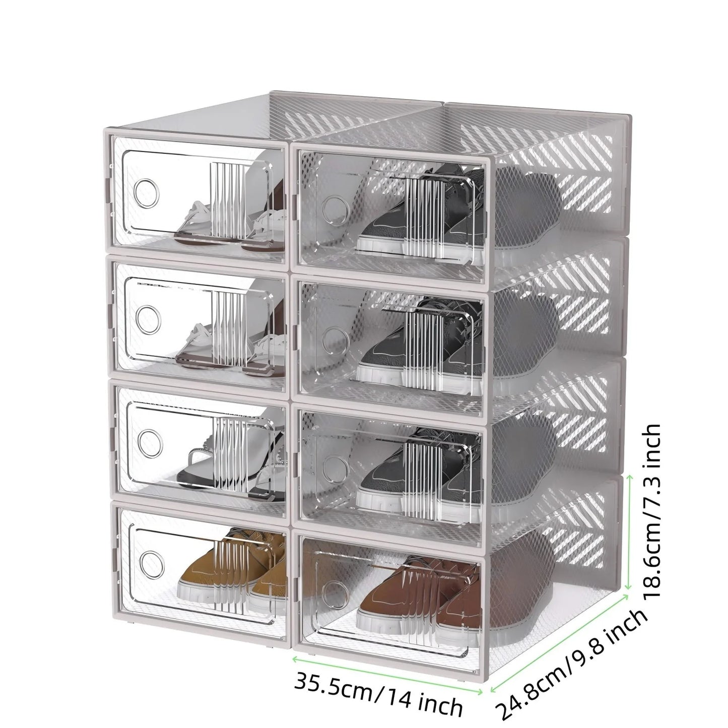 8 Layers Transparent Shoe Rack